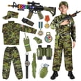 thumbnail image 1 of Disfraz militar para niños Metemot Military Army con juguetes del ejército para niños, 1 of 7
