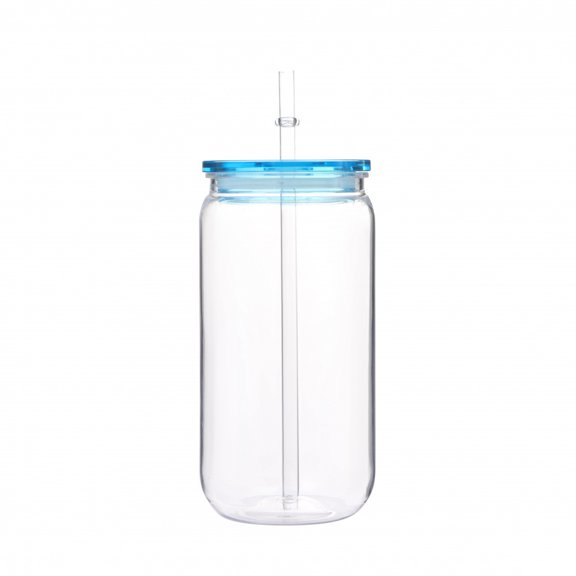 16oz Colorful Lid Transpare Plastic Cup with Lids And Straws Replacement Lids for Can Shaped Iced Coffee Cups Cute Tumbler Cup
