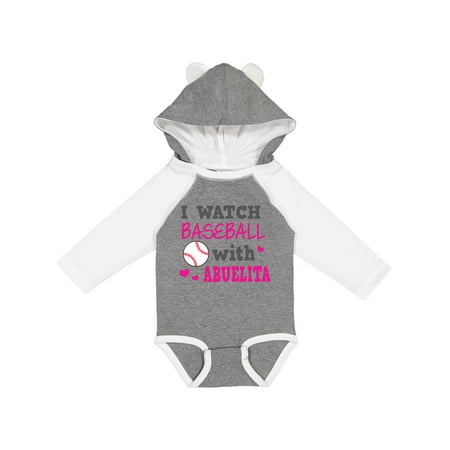 

Inktastic I Watch Baseball with My Abuelita Gift Baby Girl Long Sleeve Bodysuit
