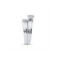 thumbnail image 4 of Sterling Silver His Hers Round Diamond Cluster Matching Wedding Set 1/5 Cttw, 4 of 5