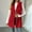 Red, variant on Delayuji Womens Plush Vest Coat With Hood Winter Fleece Button Up Long Vest Jackets Warm Lightweight Spring Outerwear