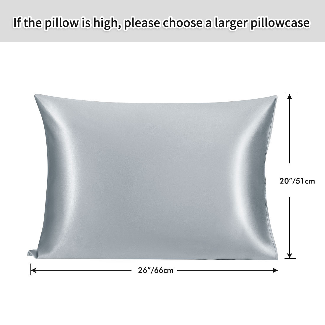 Unique Bargains Mulberry Silk Pillowcase 25 Momme 1Pc Silver Grey Standard