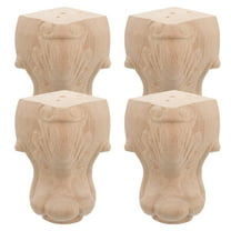 Masteelf Wooden Furniture Feet with Carved Design for Easy Installation Beige Wood Legs for Furniture