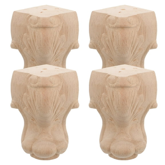 Masteelf Wooden Furniture Feet with Carved Design for Easy Installation Beige Wood Legs for Furniture