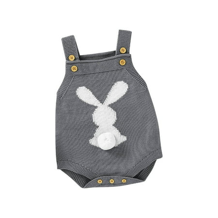 

WUDATI Teen Boy Girl Outfit Halloween Chistmas Toddler Girls Boys Winter Boys And Girls 3D Bunny Tail Decoration Suspenders Knitted Romper Children s Easter Wear