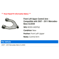 thumbnail image 2 of Front Left Upper Control Arm - Compatible with 2007 - 2011 Mercedes-Benz CLS550 2008 2009 2010, 2 of 2