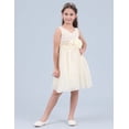thumbnail image 2 of Yruioon Kids Girls Sleeveless Chiffon Ball Gown Prom Wedding Bridesmaid Birthday Evening Party Dress Cream 2, 2 of 7