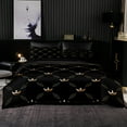thumbnail image 4 of Juego de ropa de cama de estilo minimalista  funda de edredón de 240x220 con funda de almohada  funda de edredón negra de 200x200  juego de sábanas tamaño Queen y King, 4 of 6