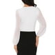 thumbnail image 3 of INSPIRE CHIC Body de leotardo formal con escote en V de encaje y mangas de gasa para mujeres 2XL Blanco, 3 of 6