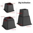 thumbnail image 4 of 8Pcs Black Bed Risers Set Heavy Duty Lift Blocks Adjustable Height to 8, 5 or 3 Inch for Home Furniture Bed Couch Sofa Chair Table, 4 of 8