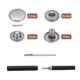 thumbnail image 2 of Uxcell 25 Set Broches de Cuero de 15 mm Kit de Broches de Metal, Remaches de Presión con 3 Herramientas de Instalación, Blanco, 2 of 6