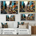 thumbnail image 4 of Designart "Yellow Blue New York City" Cityscapes Floater Framed Wall Art Print, 4 of 7