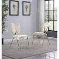thumbnail image 2 of Chaises Latérales Ailées avec Velours Crème et Base Chromée Dorée (Ensemble de 4), 2 of 2