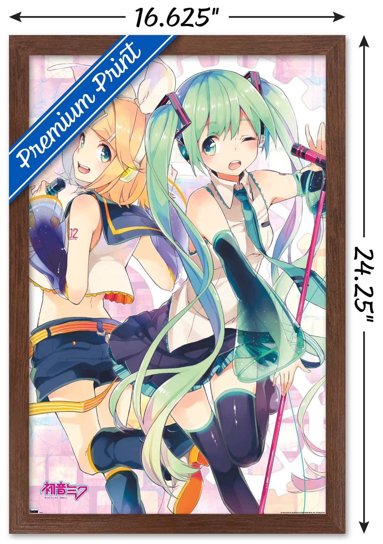Hatsune Miku - Duo Wall Poster, 14.725" x 22.375" Framed