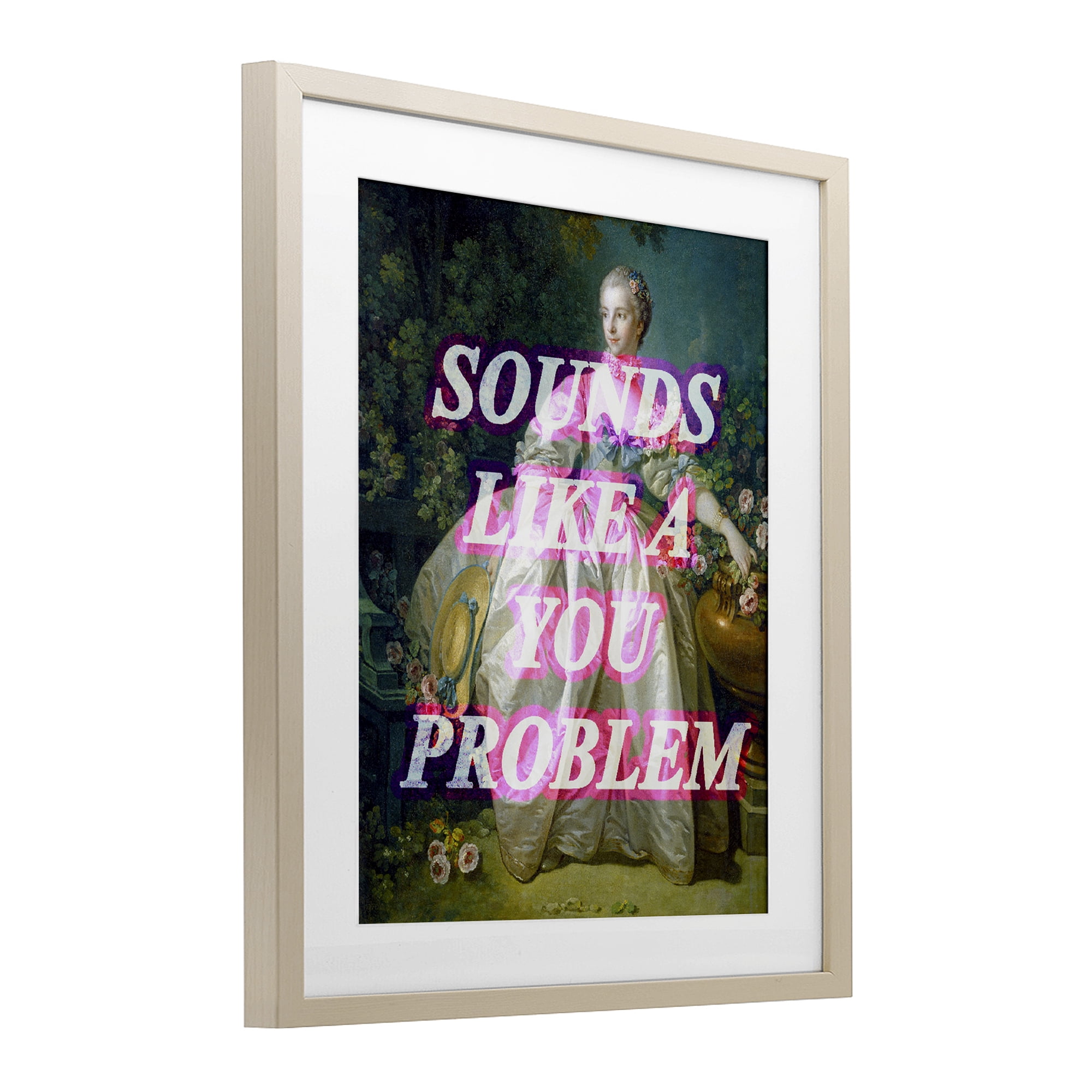 Sounds Like A You Problem Birch Framed Print Under Glass, design by Lil' Rue