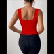 thumbnail image 5 of Tops Cortos de Tirantes Básicos Ajustados Sin Mangas Sexys para Mujer 2025 Rojo S, 5 of 7