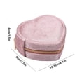thumbnail image 3 of Caja de almacenamiento de joyería de terciopelo en forma de corazón | Organizador de cremallera portátil para viajes | Anillo flocado Collar Pendiente Estuche de embalaje | Rosa romántico, 3 of 6