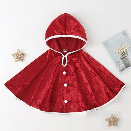 

URMAGIC Infant Toddler Baby Girls Christmas Hooded Cape Cloak Dress Up Costumes