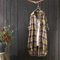 thumbnail image 2 of FNFYFH Clearance Plaid Shirts for Women Causal Button Long Sleeve Coat Loose Fit Lightweight Womens Shirt 2025 Trendy Print Lapel Coats Drop Sleeves ,Pink S-3XL, 2 of 7