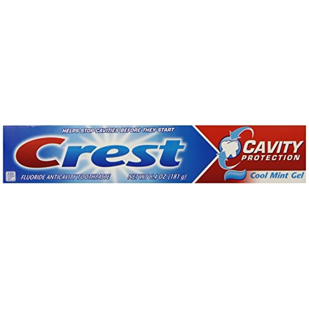 4 Pack Crest Cavity Protection Cool Mint Gel Toothpaste 6.4 Oz Each