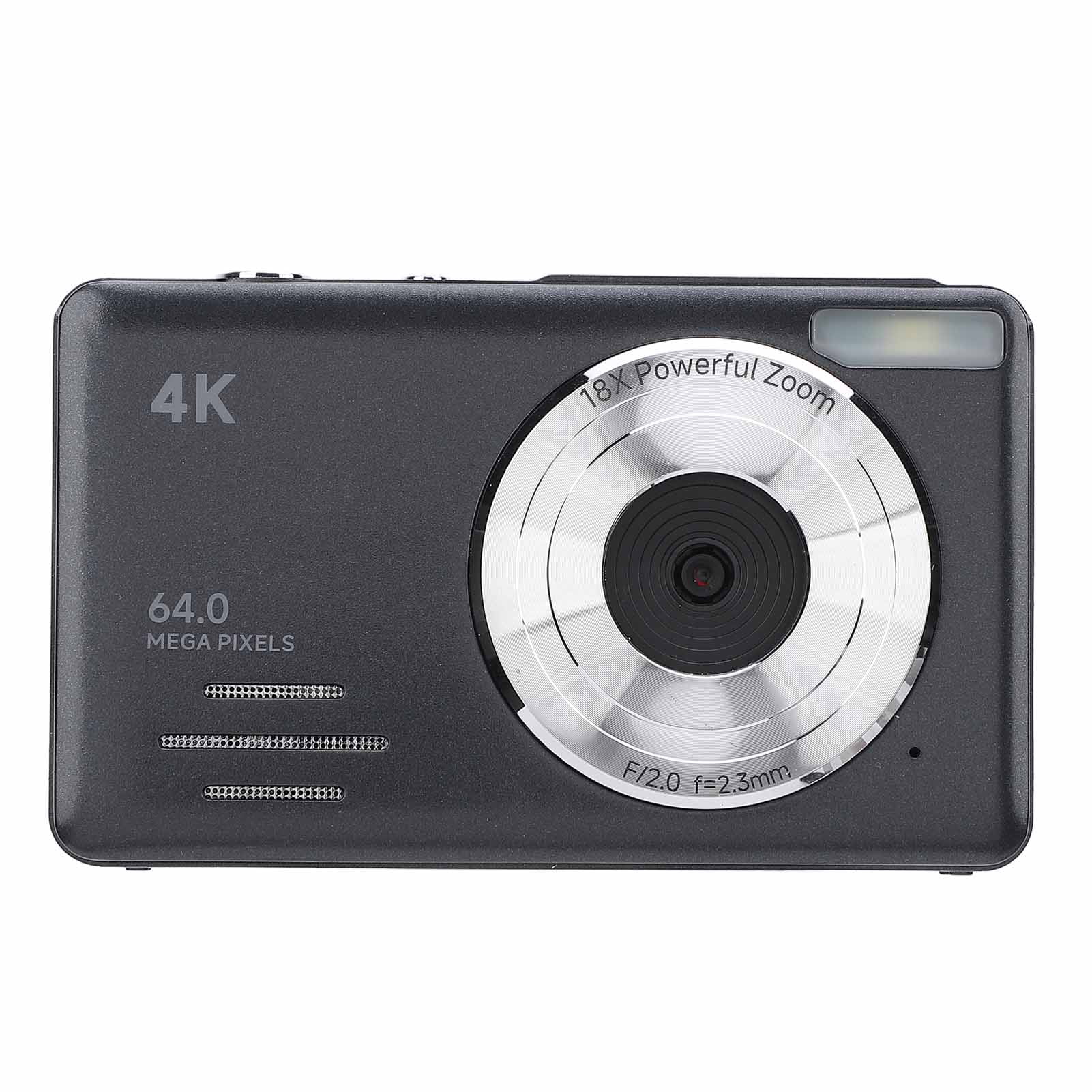 BIMZUC 4K 64MP Digital Camera with 18X Zoom, Compact Vlogging Point and Shoot Video Camera for Photography, 2.88 Inch Screen, Auto Focus, Portable, Black