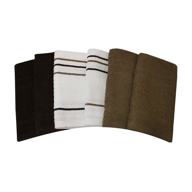 Lot de 6 torchons de cuisine Mainstays, 100 % coton, 40 x 66 cm, beige