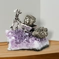 thumbnail image 3 of Racimo de amatista natural con piedra de minero, geoda, espécimen de cuarzo, cristal A, 3 of 9