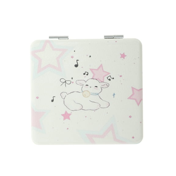 Unique Bargains 1 Pc Women Convenient Handheld Mirror for Travel Pink Glass