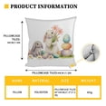 thumbnail image 5 of Vggrvlo Easter Throw Pillow Covers 18x18 Inches Bunny Eggs Decorative Pillowcase Easter Decorations for Sofa Indoor Outdoor, 5 of 5