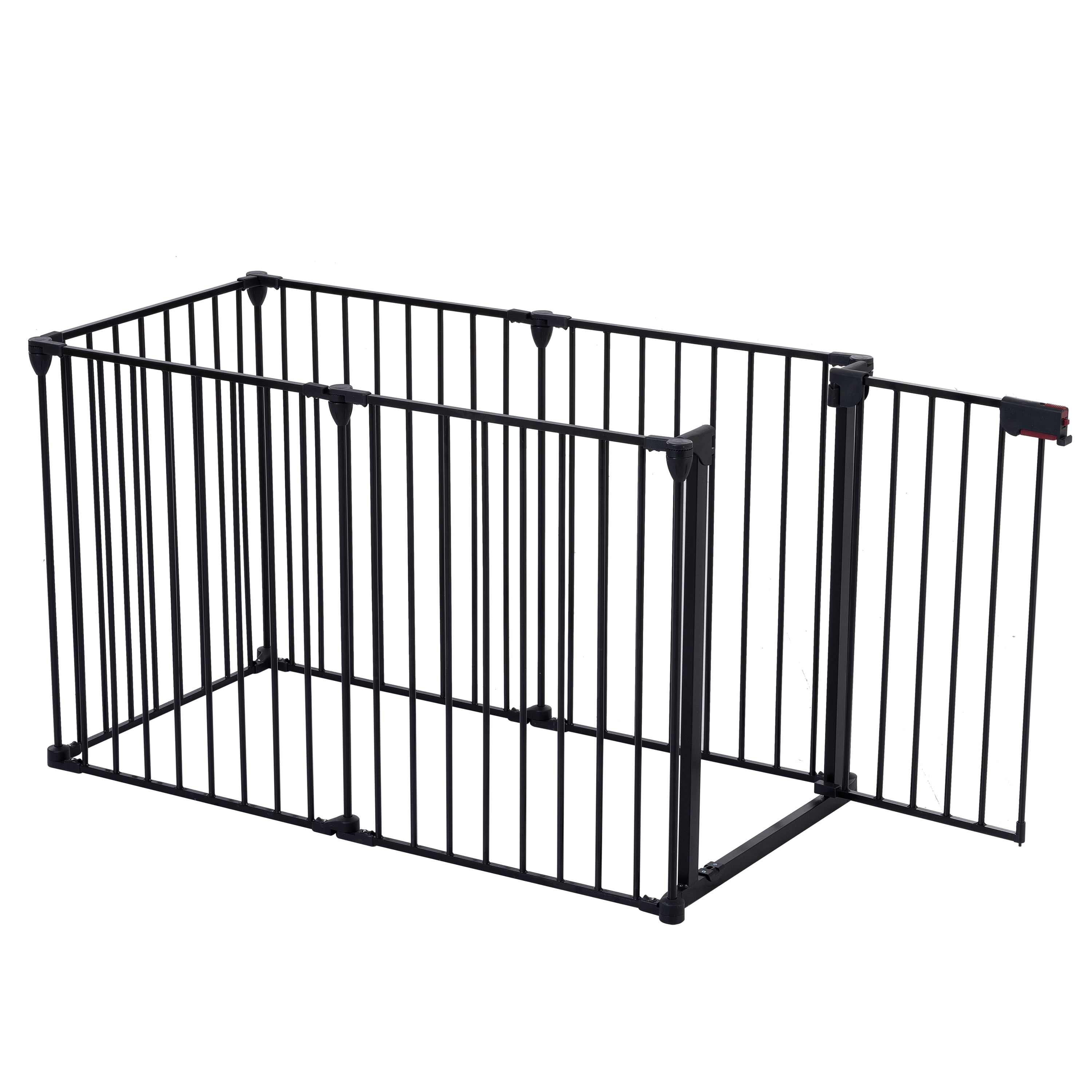 150" 6-Panel Adjustable Metal Fence | Versatile freestanding play yard and wide room divider for doorways and fireplaces