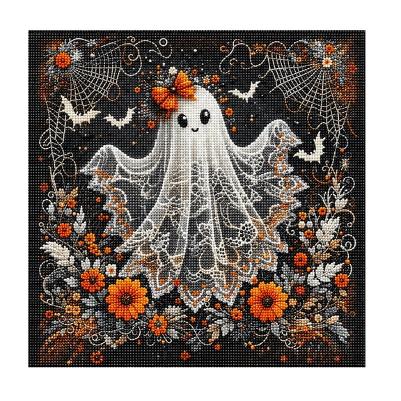 Diamond Painting Kit Diy Gem Art Seasonal Craft Activity Home Decor Painting For Adults Beginners,Orange-30Cm