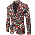 thumbnail image 1 of Chaqueta de traje con estampado de día de San Valentín informal de moda de otoño e invierno para hombre Pompotops  oipoqjl22170, 1 of 9