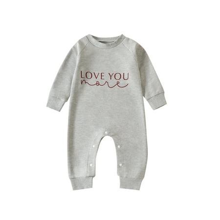 

ketyyh-chn99 Valentines Day Toddler Boy Clothes Neutral Baby Girls Boys Valentine s Day Cotton Print Letter Autumn Long Sleeve Romper