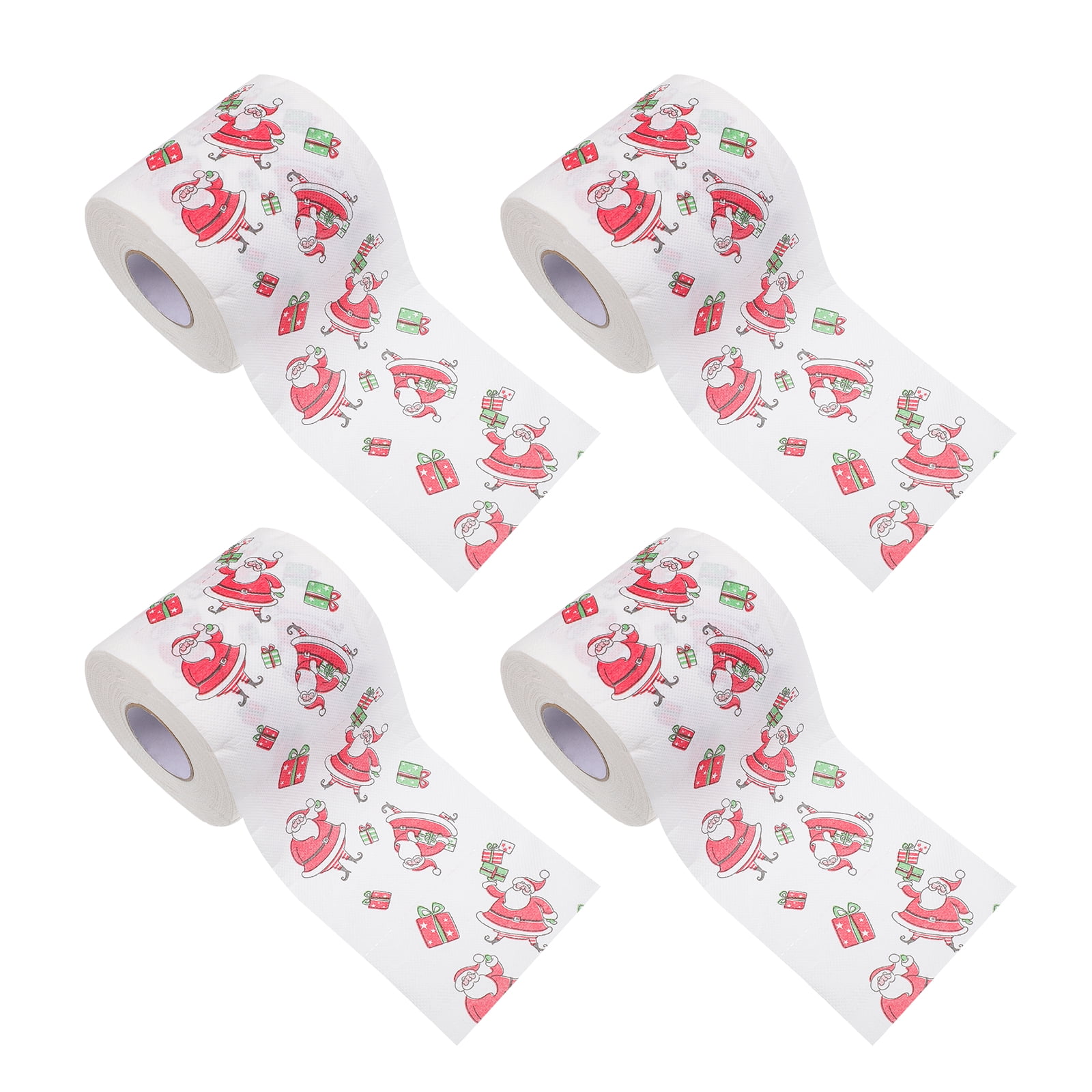 4 Rolls Christmas Pattern Facial Tissues Napkins Novelty Toilet Papers