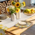 thumbnail image 4 of Yellow Daisy Round 15 Inch Placemats Set of 4, Rustic Spring Floral Summer Botanical HeatResistant Non Slip Place Mats for Dining Table, Wipeable Braided Kitchen Table Mats for Housewarming, 4 of 9