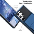 thumbnail image 4 of Wallet Case for Samsung Galaxy S22 Ultra Case with 4-Card Credit Card Holder Slot Shockproof Cover Hybrid Heavy Duty Protection Armor Phone Case Compatible with Galaxy S22 Ultra 5G-Blue, 4 of 12