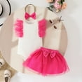thumbnail image 3 of Hienoo Infant Girls Outfits Ruffles Ribbed Sleeveless Romper Tutu Skirt Headband 3Pcs Set, 3 of 4