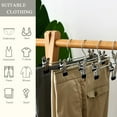 thumbnail image 4 of ZYENRY 20 Pcs Pant Hangers with Clips, 11.8Inch Skirt Hangers with Non-Slip Adjustable Clips, Stainless Steel Hanger with Clip, 360° Rotatable Ultra Thin Coat Trousers Pants Hangers for Space Saving, 4 of 7
