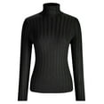 thumbnail image 5 of IROINNID Womens Sweater Turtleneck Pullover Sweater Solid Color Casual Short Length Long Sleeve Sweater Tops, 5 of 8