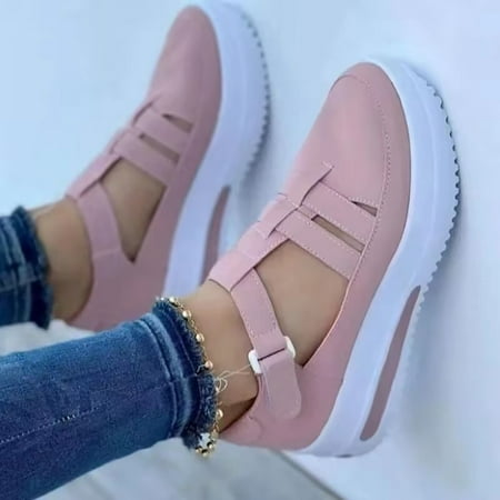 

PEASKJP Women Platform Sandals Women Summer New Pattern Open Toe Round Toe Comfortable Non-Slip Sandals Platform Sandals Red 7.5