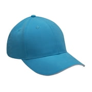 Adams Headwear Polyester, moisture wicking, brushed microfiber, six panel, mid-crown, structured cap with contrast color sandwhich visor, Adams cool-crown mesh lining.