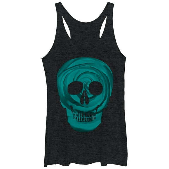 Women's Lost Gods Hypnosis Skull  Racerback Tank Top Black Heather Large