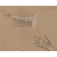 thumbnail image 2 of Benjamin West 18x15 Black Ornate Wood Framed Double Matted Museum Art Print Titled - Study of a Right Arm and a Left Hand, 2 of 5