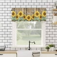 thumbnail image 4 of Hokiten Rod Pocket Curtain Valance, Sunflowers Farmhouse Window Valance for Living Room, Bedroom, Kitchen Botanical Floral Butterfly Brown Wooden Grain 60"W x 18"L, 4 of 8