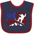 thumbnail image 3 of Inktastic Snowboarding US Flag Boys or Girls Baby Bib, 3 of 4