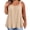 Beige, variant on Plus Size Casual Camisole for Women Loose Crew Neck Short Sleeve Blouse with Pockets Flowy Sheer Top Summer Beach Vacation Party, Red 4XL