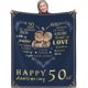 thumbnail image 1 of LHSHID Gifts for 50th Wedding Anniversary Golden for Couple Ultra Soft Micro Fleece Blankets for Bed Sofa Outdoor 50 for Parents Husband Wife Friends 50x60in, 1 of 6