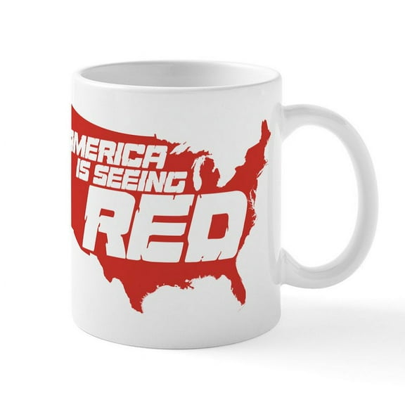 CafePress - Seeing Red Mug - 11 oz Ceramic Mug - Novelty Coffee Tea Cup