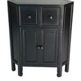 thumbnail image 3 of 34 Inch Wooden 2 Door Corner Cabinet with 2 Drawers, Black, 3 of 6
