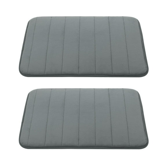 Unique Bargains 2-Piece Memory Foam Non-slip Floor Rug 24" x 16" Dark Gray